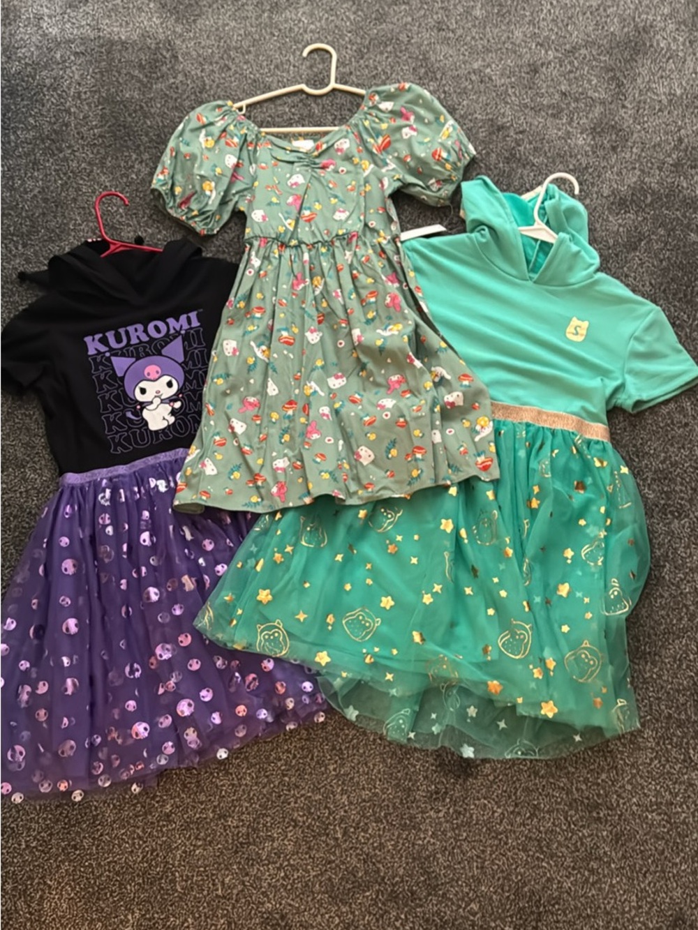 Sanrio Girls Dress Set - Black, Purple & Teal